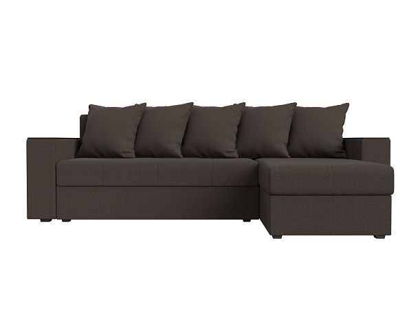 Диван угловой Дубай Лайт правый угол Рогожка коричневый - Вид 2