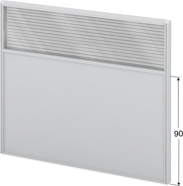 Модуль комбинированный "Мобильные офисные перегородки «Логика»"  ПК-ЛГ-МДК138х160/90Ж/Д-В1-301 серый - Вид 1