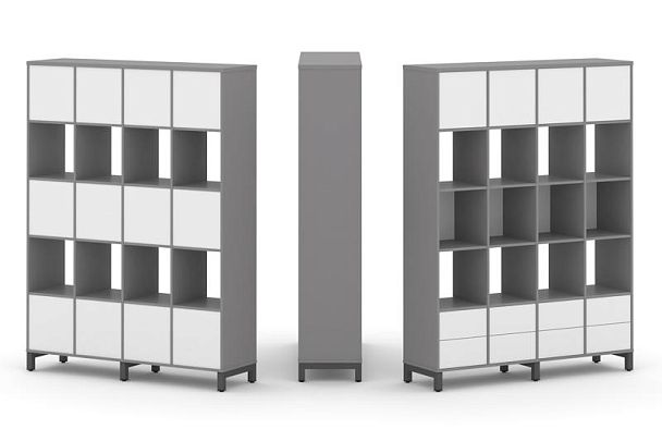 Стайл Проджект Набор стеллажа одностороннего, 5 ярусов SN.NS-541 Серый Пепел/Белый/Металл Антрацит 1 - Вид 1