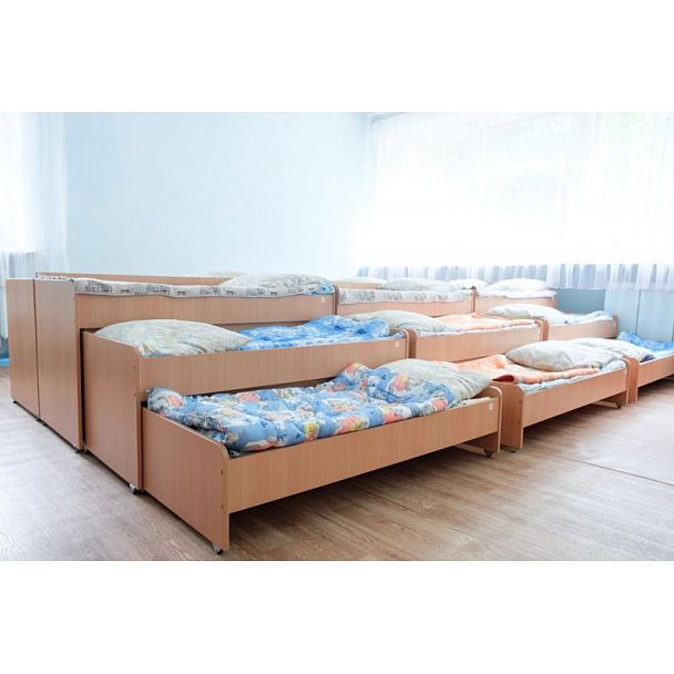 Кровать детская 3-ярусная выкатная настил фанера - Вид 2
