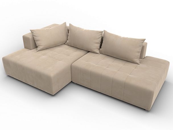 Диван угловой Лига-103 НПБ угол левый Велюр бежевый - Вид 6
