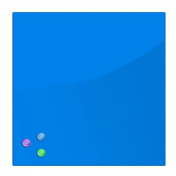 Доска магнитно-маркерная стеклянная 45х45 см, 3 магнита, СИНЯЯ, BRAUBERG, 236741 - Вид 3