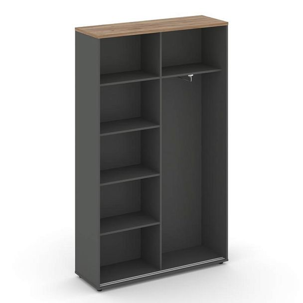 Стайл Проджект Шкаф-купе комбинир. SN.SHK-002 Антрацит/Дуб Табак/Черный Ручки 1200*400*1982 - Вид 2