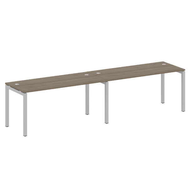 Metal System Quattro Р. ст. на 2 раб. места на П-образном м/к 50БП.СМ-2.4 Вяз/Серый металл 3200*720*750 - Вид 1