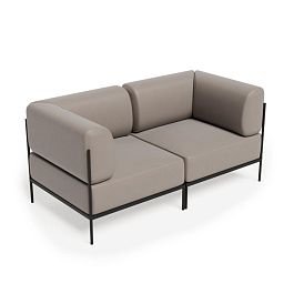 Rio Диван двухместный РСЕ-05 Линкольн 201/Металл Черный 1620*810*770 - Фото предпросмотра