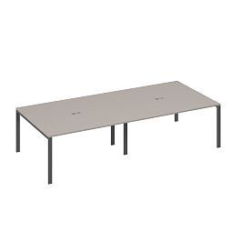 Стол 320x144 опоры UNO в переговорную A4 А4 Б1 136-2 БП мокко премиум / металлокаркас антрацит - Фото предпросмотра