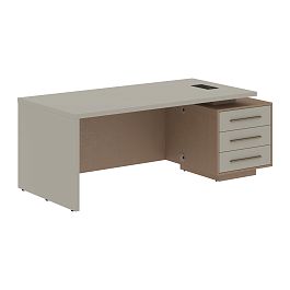 Стол руководителя с тумбой VCT 2090(R) Аметист/Бронза браш/Кобра 2000х900х750 VELION - Фото предпросмотра