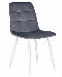 Стул обеденный DOBRIN CHILLY (Серо-голубой Holland 14, основание белое) - Фото предпросмотра