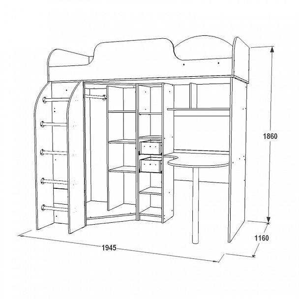 Кровать 2х ярусная "Омега 18" - Вид 2