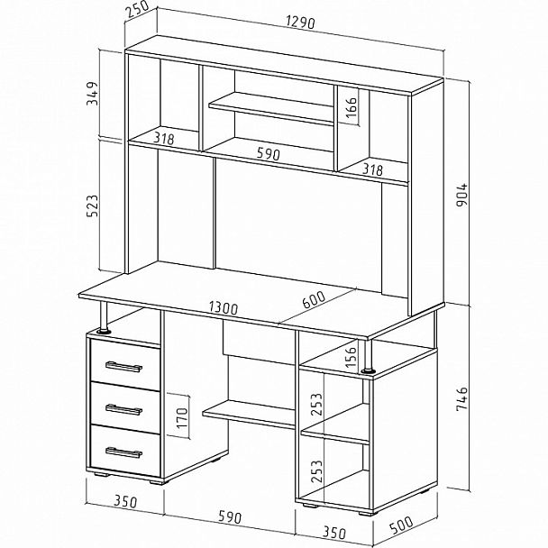 Стол письменный Амбер-19 - Вид 2