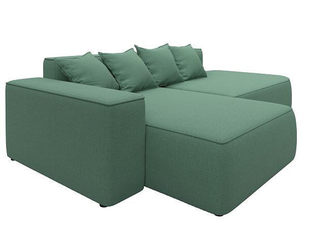 Диван угловой Лига-065 угол левый Рогожка зеленый - Вид 3
