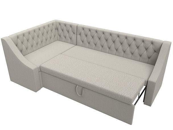 Диван кухонный угловой Мерлин левый угол Рогожка бежевый - Вид 6