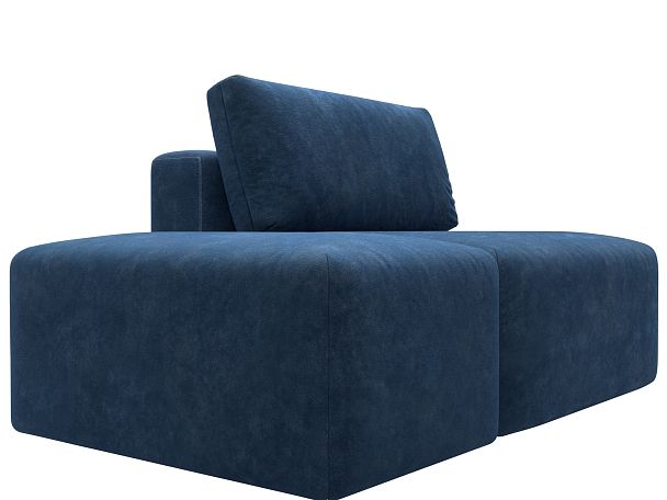 Модули диван и пуф Лига-060 НПБ Велюр синий - Вид 3