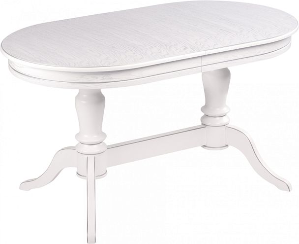 Стол деревянный раздвижной Арей 140(180)х80х76 Белый с серебряной патиной - Вид 1