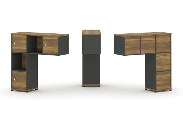 Concept Надставка низкая CN.ONN-002 Сандал Янтарный/Антрацит/Металл Антрацит 1099*365*1130 - Вид 1