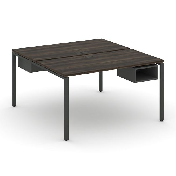 Concept Рабочая станция 2 сторонняя с подвесными тумбами на 2 места CN.DRS-103 Дуб Мали/Антрацит/Металл Антрацит 1380*1480*750 - Вид 1