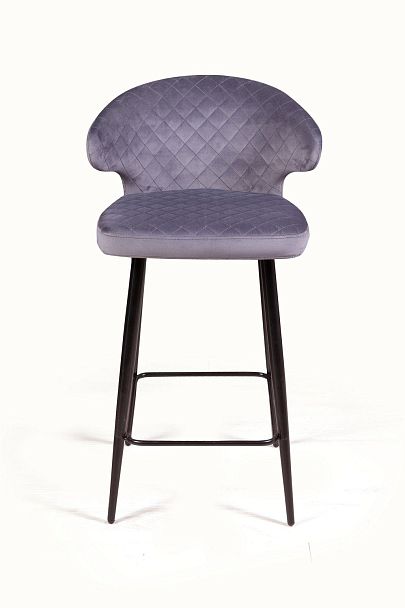 Стул полубарный Richard ромб, бархат серый 27 - Вид 2