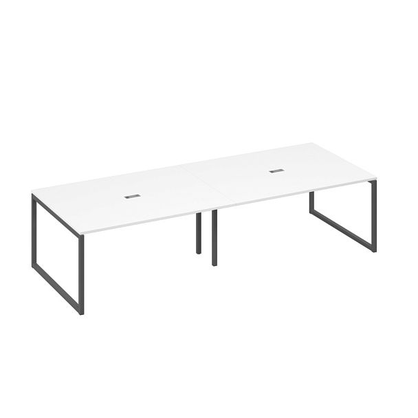 Стол 320 переговорный с металлокаркасом QUATTRO A4 А4 Б4 133-2 БП белый премиум / металлокаркас антрацит - Вид 1
