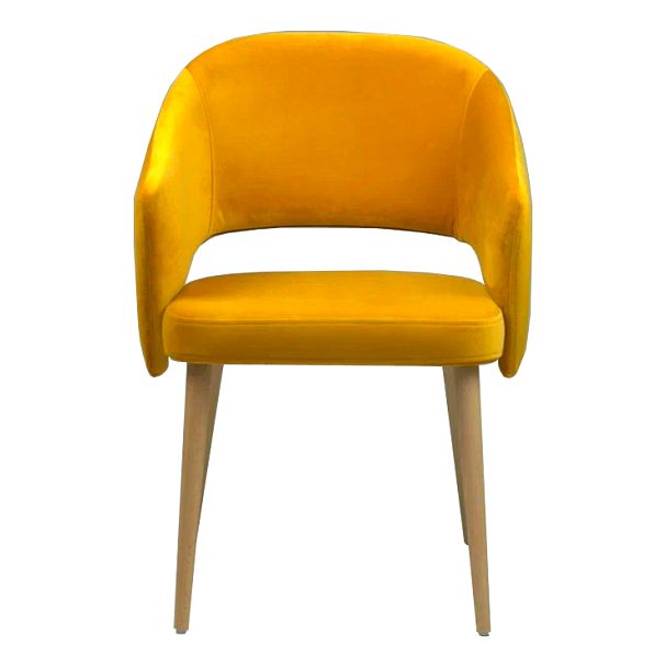 Стул Fly, желтый велюр, ножки бук - Вид 4