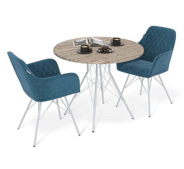 Обеденная группа Sheffilton SHT-DS282 арон/хром лак/тихий океан - Вид 1