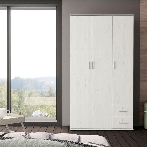 НЕЛЬСОН ШК 01 (СОЛО-1) Шкаф (1.200х2,200х0,500) дуб крафт белый/дуб крафт белый - Вид 3