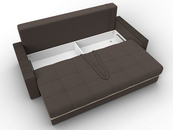 Диван прямой с декором Лига-096 НПБ Рогожка;Экокожа бежевый - Вид 7