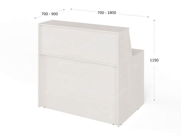 ЛАЙТ / LIGHT RLG068-10x9 Блок ресепшн с полкой 100x90x125 Дуб Молочный - Вид 3