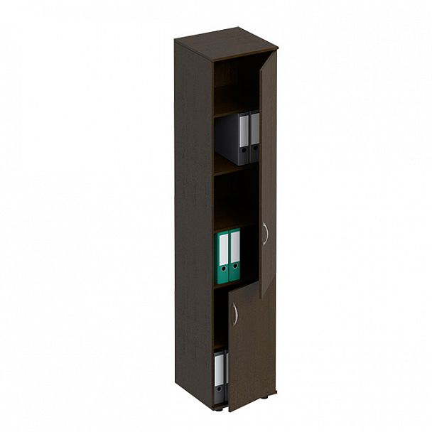 Шкаф для документов узкий "Формула" ФР 383 венге темный - Вид 1