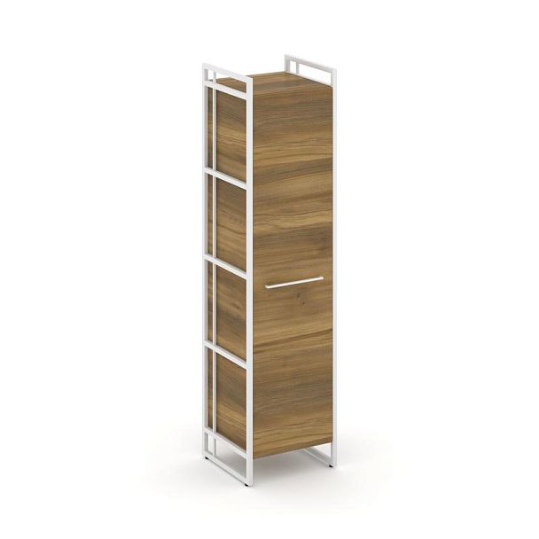 Rift Шкаф 4 ниши узкий RF.SU-41 (R) Сандал Янтарный/Металл Белый 420*396*1648 - Вид 1