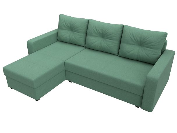 Диван угловой Ливерпуль Лайт левый угол Рогожка зеленый - Вид 5