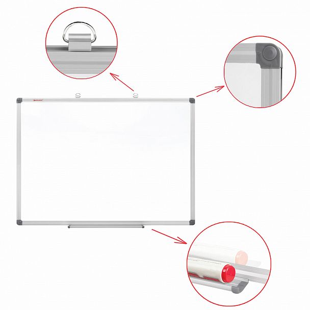 Доска магнитно-маркерная 60х90 см, алюминиевая рамка, BRAUBERG "Extra", 237554 - Вид 4