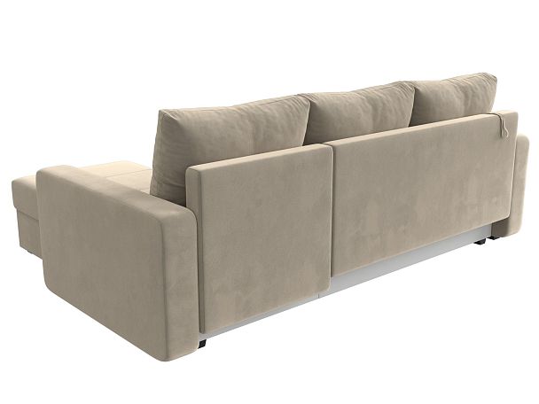 Диван угловой Ливерпуль Лайт правый угол Микровельвет бежевый - Вид 6