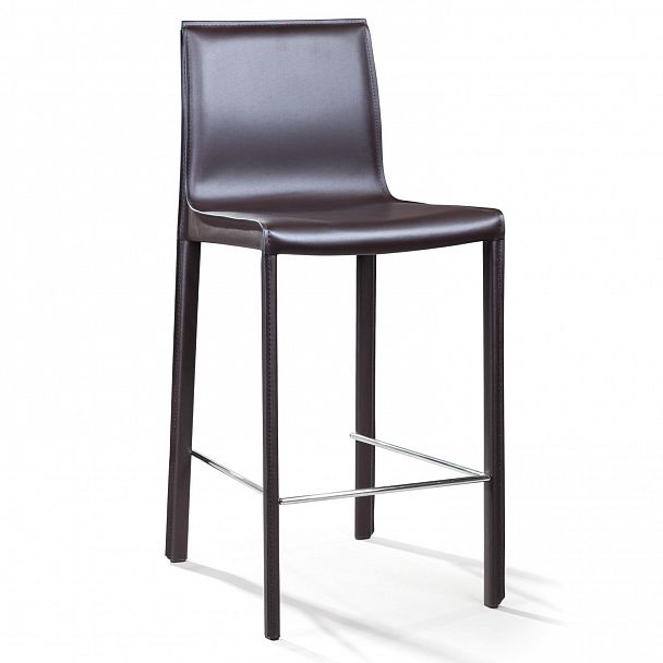 Стул полубарный Barrie, кожа коричневый - Вид 5