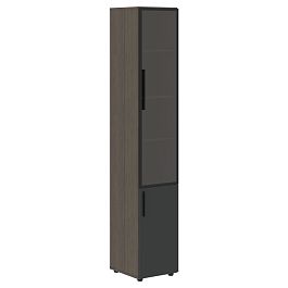 Шкаф высокий узкий VHCS 40.2(R) Яшма черный/Дуб Сильвер 400х430х2253 VELION - Фото предпросмотра