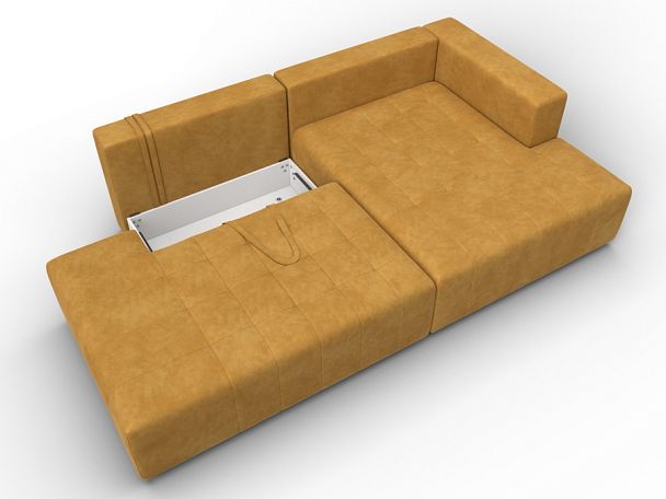 Диван угловой Лига-103 НПБ угол правый Велюр желтый - Вид 7