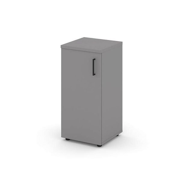 Стайл Проджект Шкаф низкий узкий левый (1 низкий фасад ЛДСП) SN.STU-301(L) Серый Пепел/Черный Ручки - Вид 1