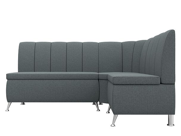 Диван кухонный угловой Кантри правый угол Рогожка серый - Вид 2