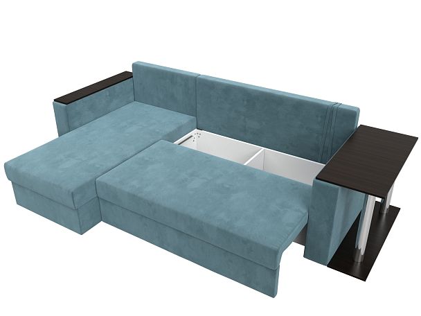 Угловой диван Атланта Лайт левый (полностью Велюр бирюзовый) - Вид 7