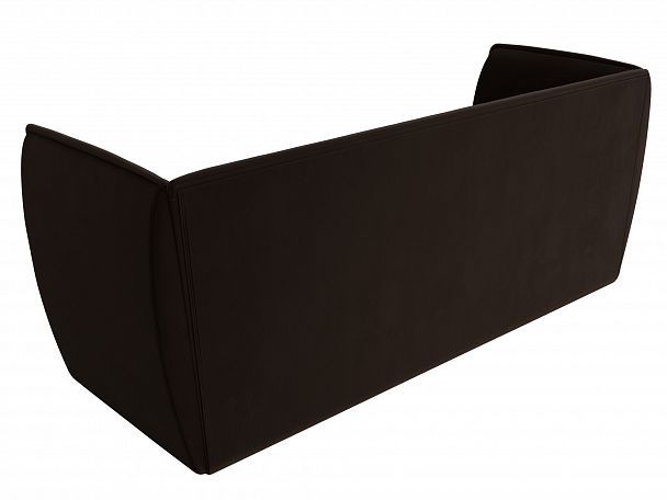 Прямой диван Бергамо 3-х местный (полностью микровельвет коричневый) - Вид 6