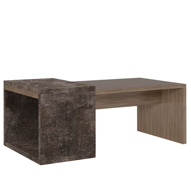 Стол кофейный B-Tone 120x60x45 дуб урбан бетон темный - Вид 1