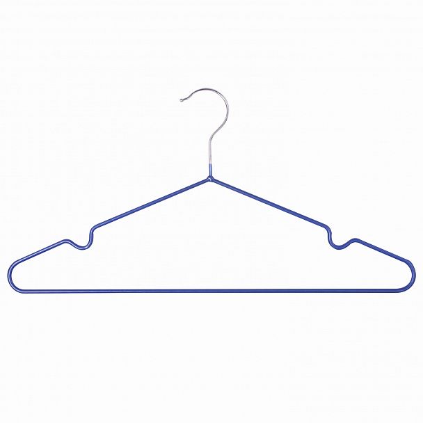 Вешалки-плечики, размер 48-50, КОМПЛЕКТ 10 шт., металл/ПВХ, перекладина, цвет синий, BRABIX "Стандарт", 601166 - Вид 6