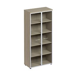 Шкаф для документов со стеклянными прозрачными дверьми в рамке Патриот ПТ 780 дуб скандинавский - Фото предпросмотра