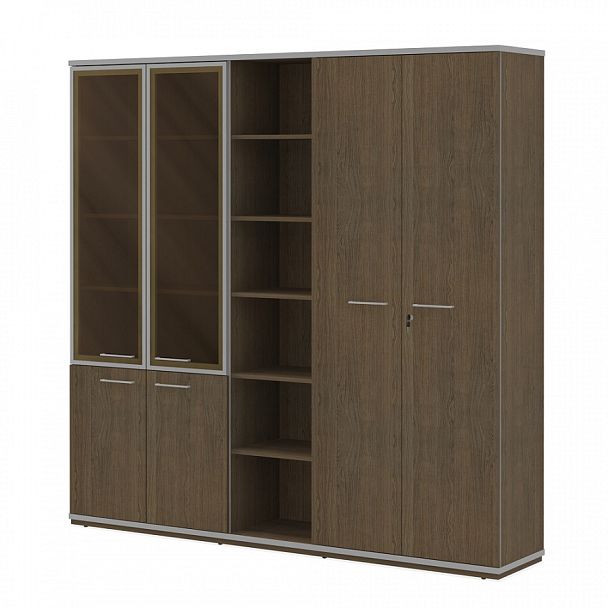 Гардероб комбинированный глубокий "Сенатор"  ПК-СЕ-ШГ3С220Х225К1Г1ДС/Г/35-В1-299 дуб шамони - Вид 1