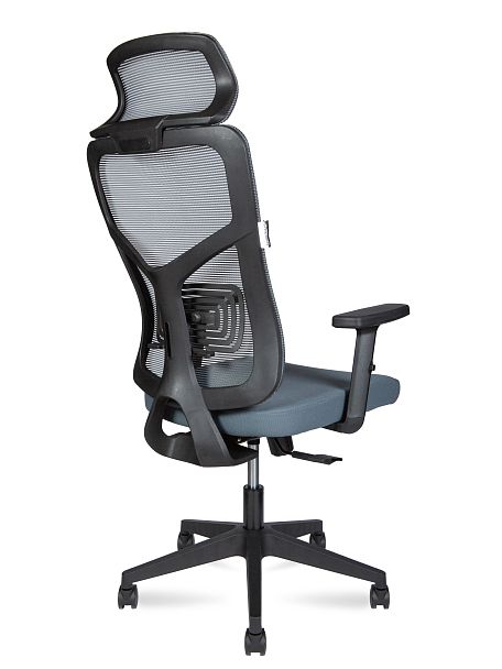 Кресло офисное  Asper / черный пластик  /  серая сетка / серая ткань - Вид 4