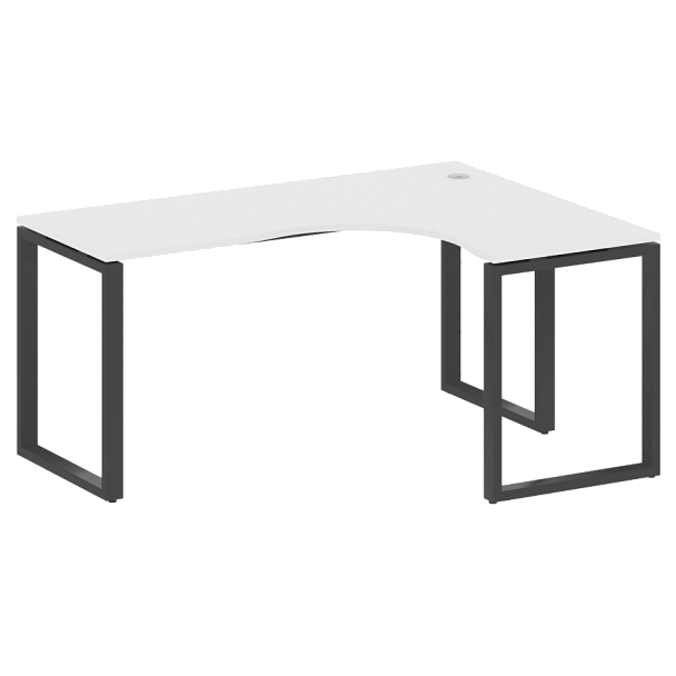 Metal System Стол криволинейный правый на О-образном м/к БО.СА-4 (R) Белый/Антрацит металл 1600*1200*750 - Вид 1