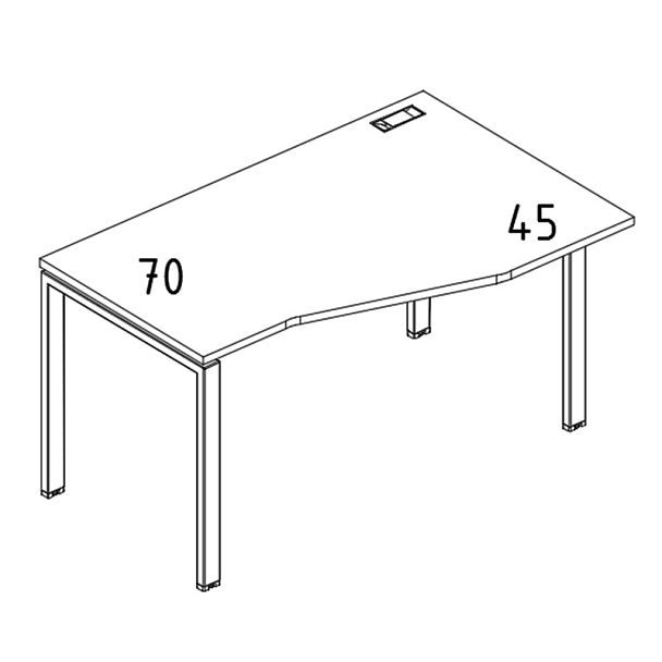 Стол эргономичный правый "Техно" на металлокаркасе UNO A4 А4 Б1 066 БП венге / металлокаркас антрацит - Вид 3