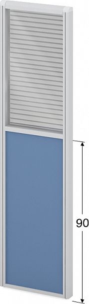 Модуль комбинированный "Мобильные офисные перегородки «Логика»" ПК-ЛГ-МДК167х44/90Ж/Д-В1-305 серый - Вид 1