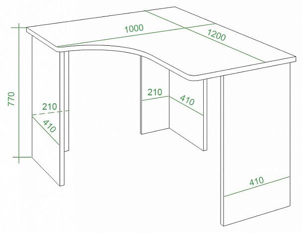 Стол письменный Домино Lite СКЛ-Угл120 Шамони правый - Вид 2