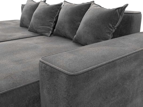Диван угловой Лига-079 угол правый Велюр серый - Вид 4