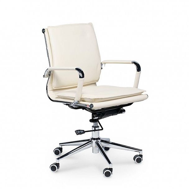 Кресло Харман LB / (ivory) хром / слоновая кость экокожа - Вид 1